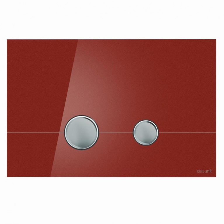 Кнопка смыва stero красное стекло Cersanit K97-371, фото 1
