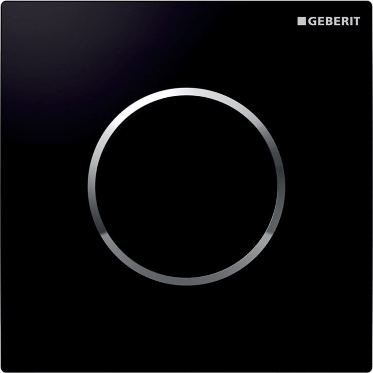 Система пневматического управления смывом писсуара Geberit, клавиша Sigma10, цвет черный и хром глянцевый