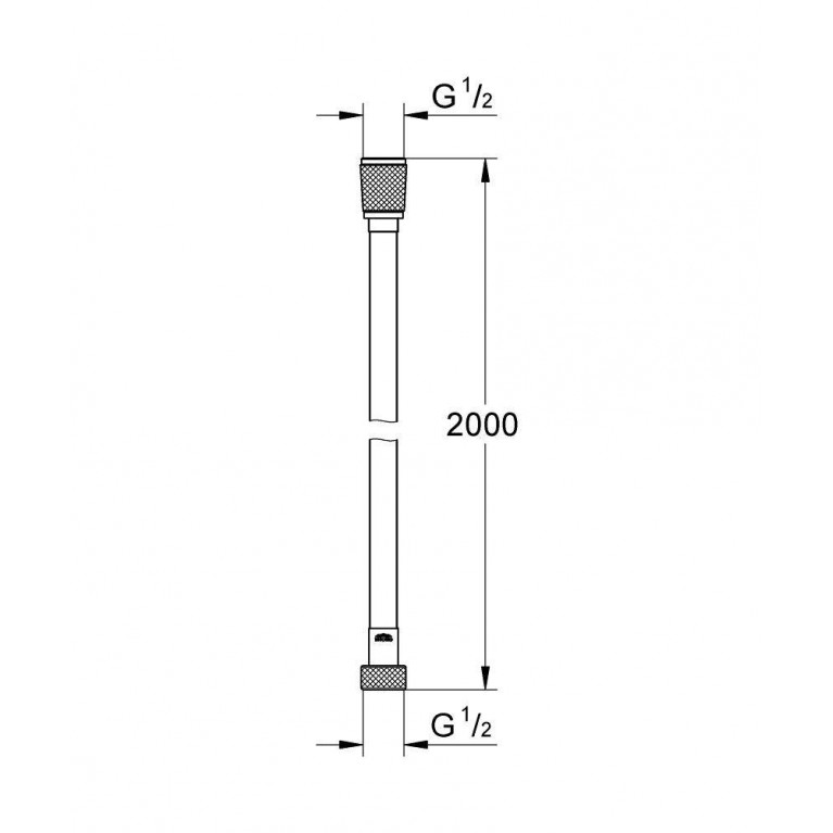 Душевой шланг GROHE Silverflex с защитой от перегибов 2000 мм, хром 27137000, фото 2