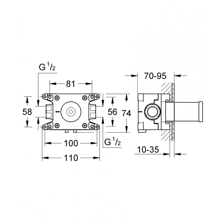 Механизм подключения душевого шланга для GROHE Grohtherm F  35034000, фото 2