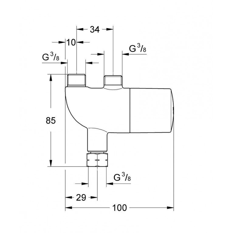 Термостат GROHE Grohtherm Micro для установки под раковиной или мойкой, хром 34487000, фото 2