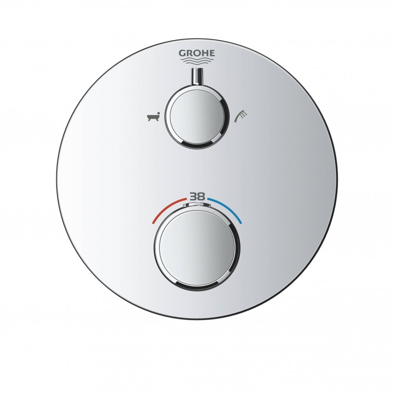 Термостатический смеситель для ванны GROHE Grohtherm с переключателем на 2 положения ванна-душ, хром 24077000, фото 2