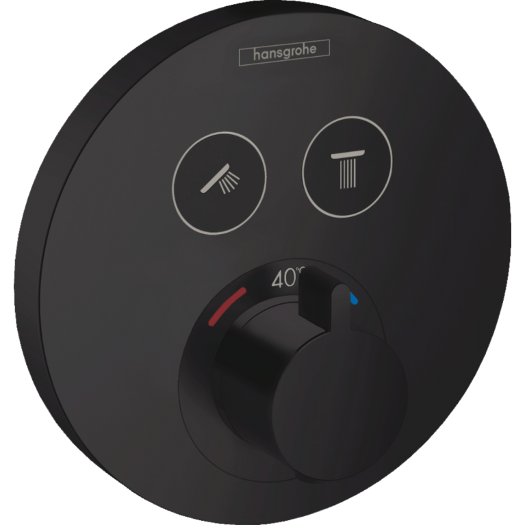 SHOWER SELECT S термостат для 2х потребителей, чёрный матовый, фото 1