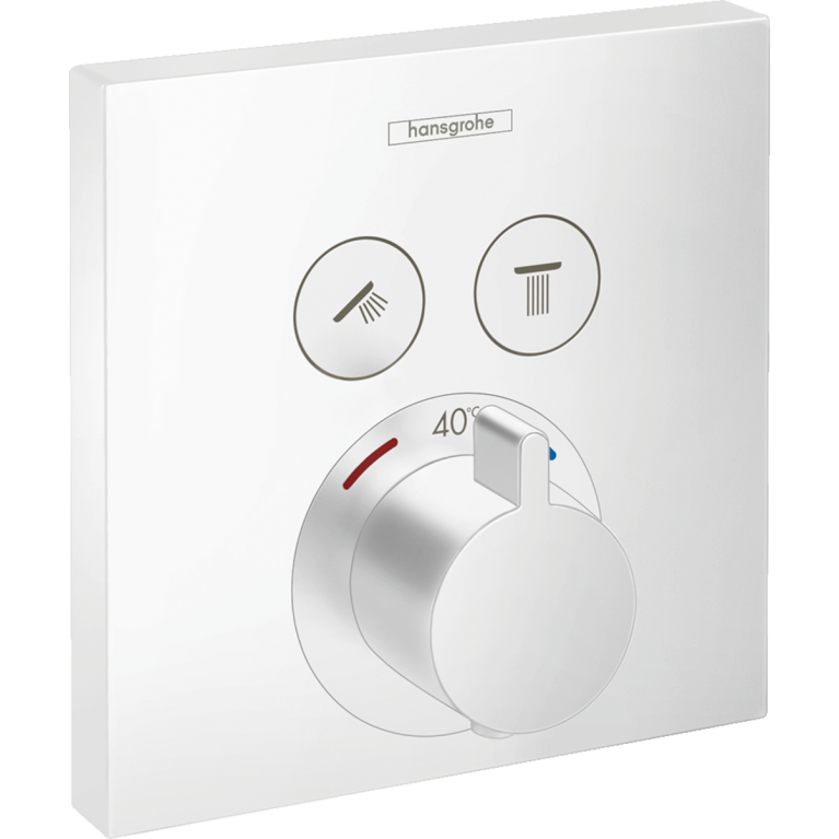 ShowerSelect Термостат для 2х потребителей скрытого монтажа, матовый белый, фото 1