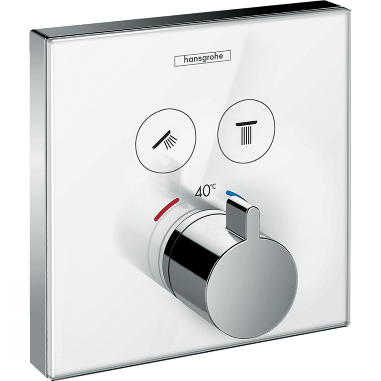 ShowerSelect Glass Термостат для двух потребителей стеклянный, белый/хром, фото 1
