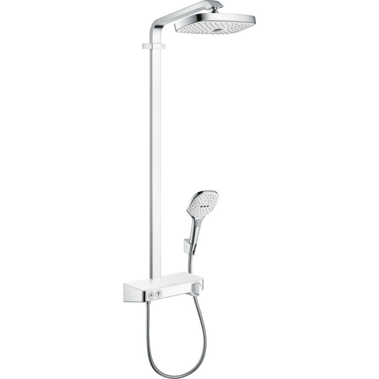Raindance Select E Showerpipe 300 2jet Душевая система с ShowerTablet, белый хром