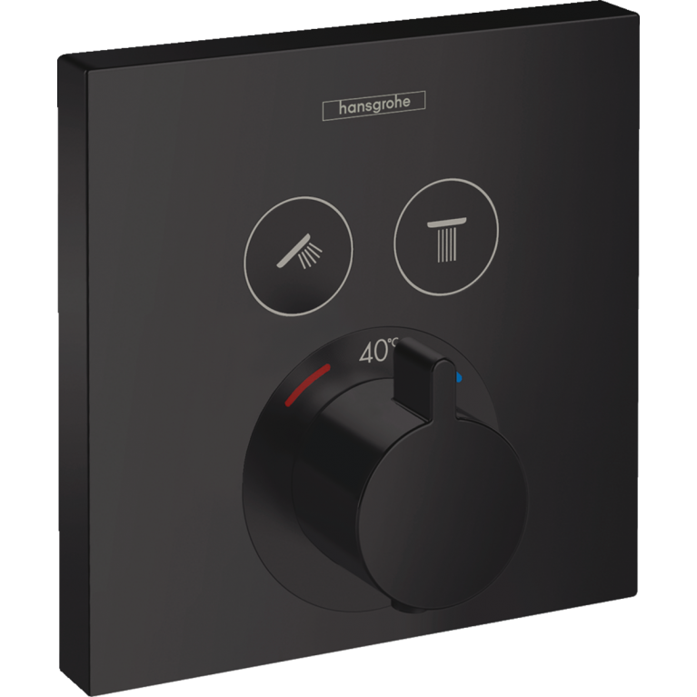 ShowerSelect Термостат для 2х потребителей скрытого монтажа, чёрный матовый, фото 1
