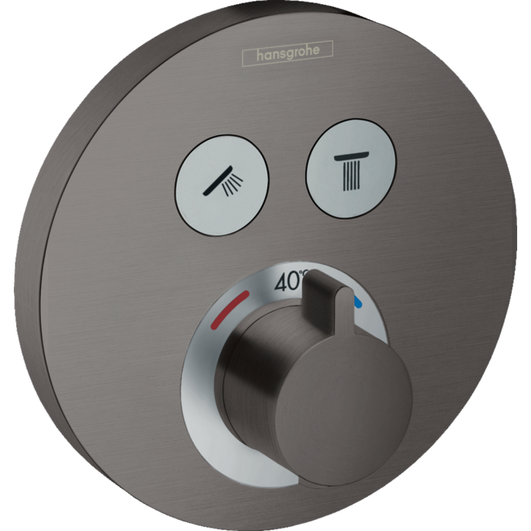 SHOWERSELECT S термостат для 2х потребителей, шлифованный черный хром, фото 1