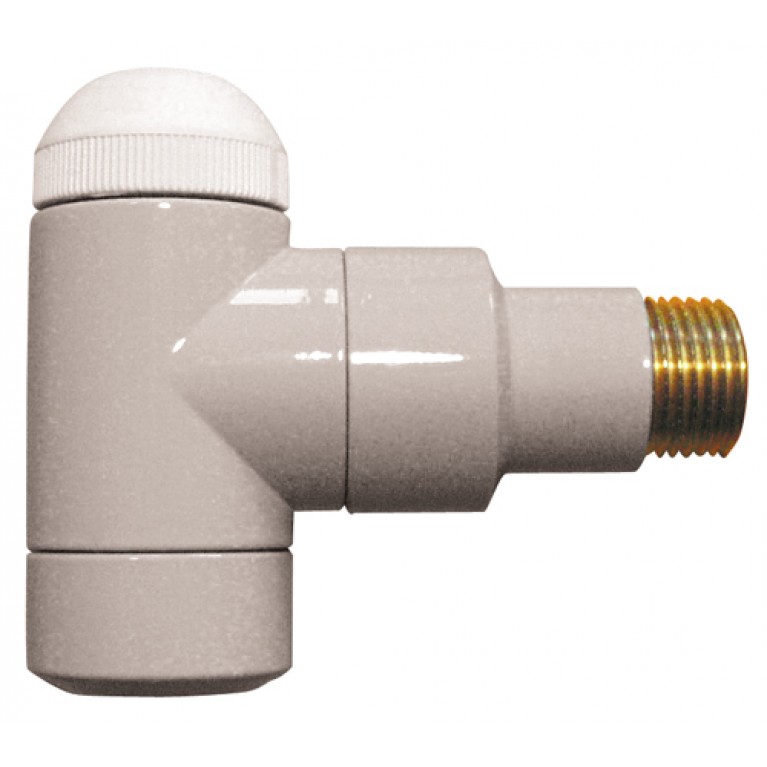 Термостатический клапан HERZ-TS-90 DE LUXE, угловой, Rp 1/2 x R 1/2. Цвет-егейс.