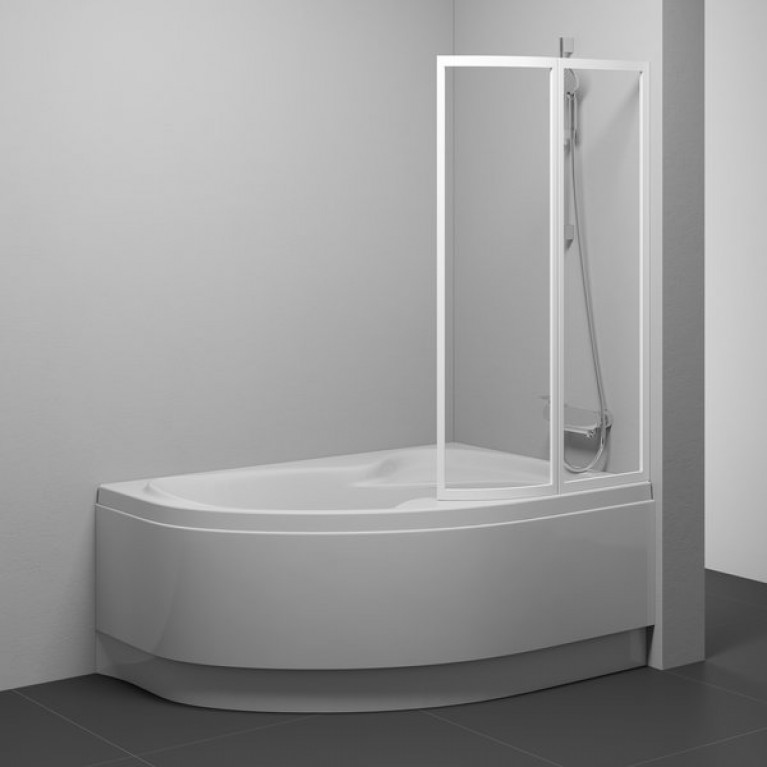 Шторка для ванни Ravak VSK2 Rosa II 170 R білий+transparent, фото 1