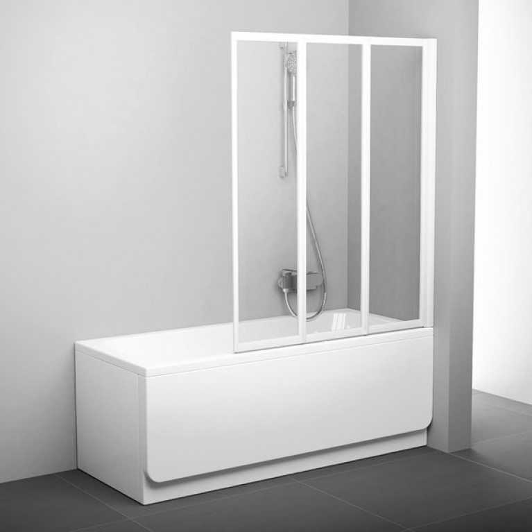 Шторка для ванны Ravak VS3-115 белый+transparent, фото 1
