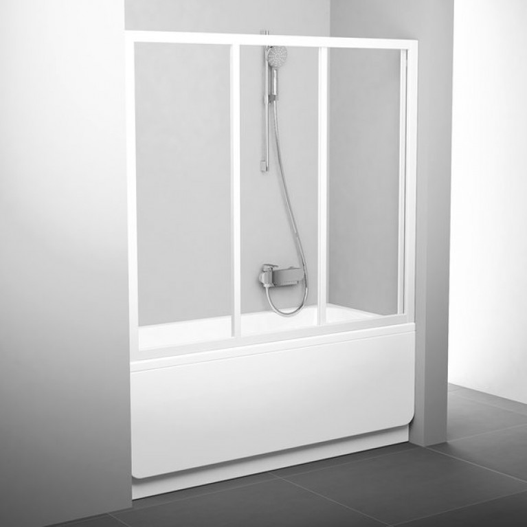 Шторка для ванны Ravak AVDP3-170 белый+transparent, фото 1