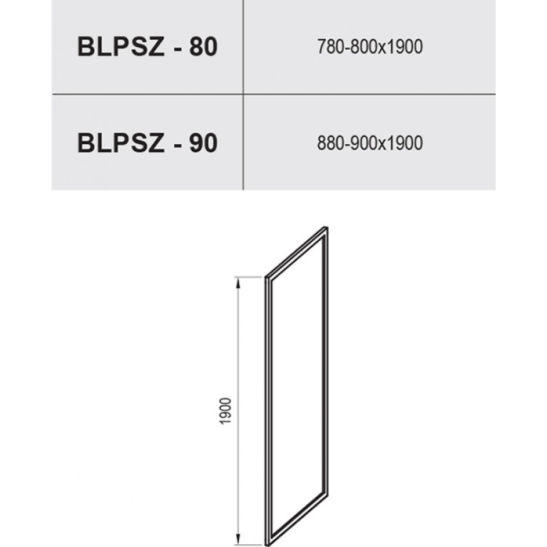 Нерухома стінка Ravak BLPSZ-80 полірований алюміній+transparent X93H40C00Z1, фото 2