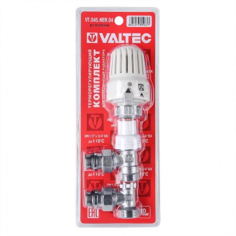 Купить Комплект терморегулирующего оборудования для радиатора 1/2 x 3/4 евроконус у официального дилера Valtec в Украине