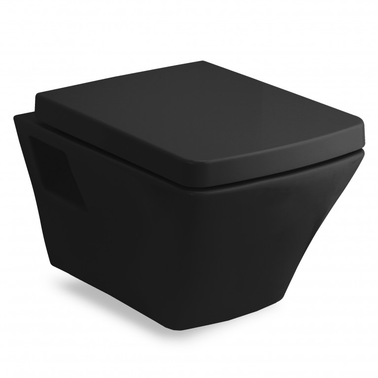 TEO black унитаз 53*35,5*40см подвесной в комплекте с сиденьем slow-closing, фото 1