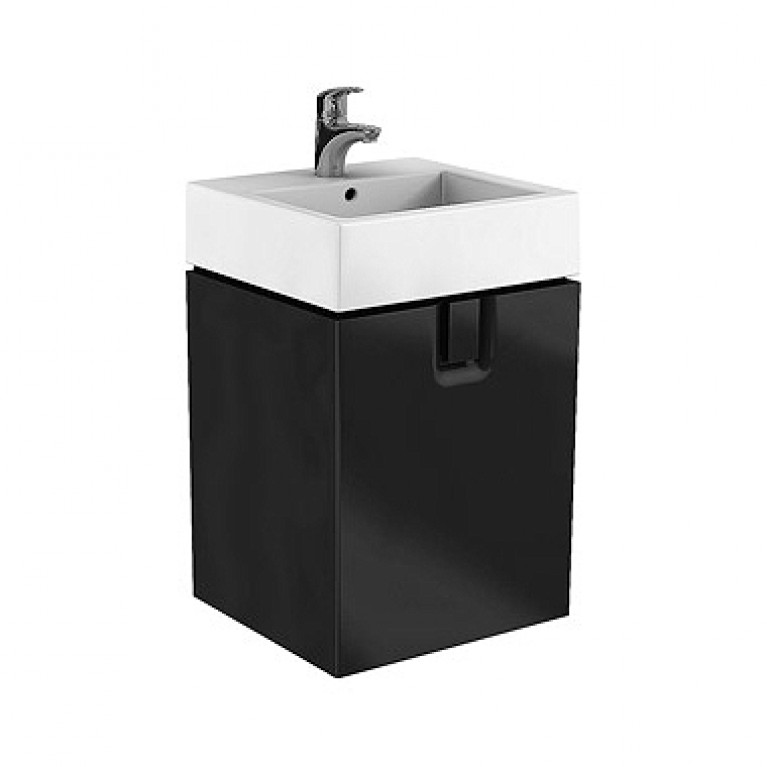 TWINS шкафчик под умывальник 50 см с одним ящиком, черный матовый, фото 1
