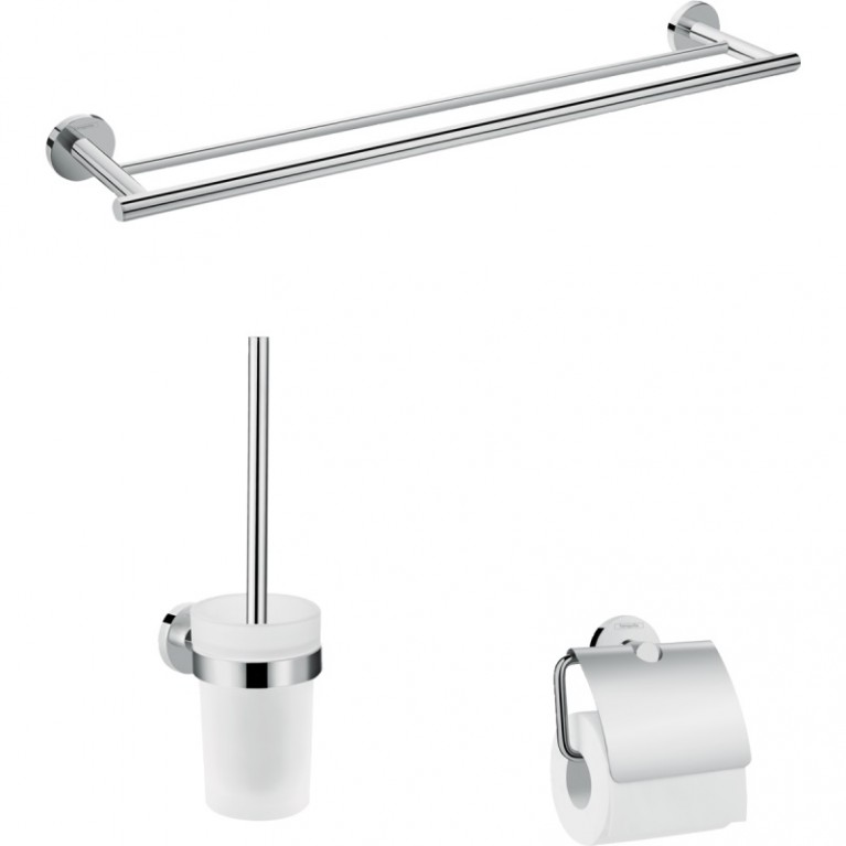 Logis Universal Набор аксессуаров для ванны 3в1: полотенцедержатель, держатель туалетной бумаги, щётка для унитаза, хром