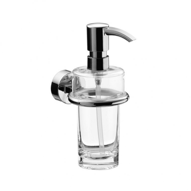 Дозатор для жидкого мыла Emco Rondo2, хром/стекло прозрачное 452100100