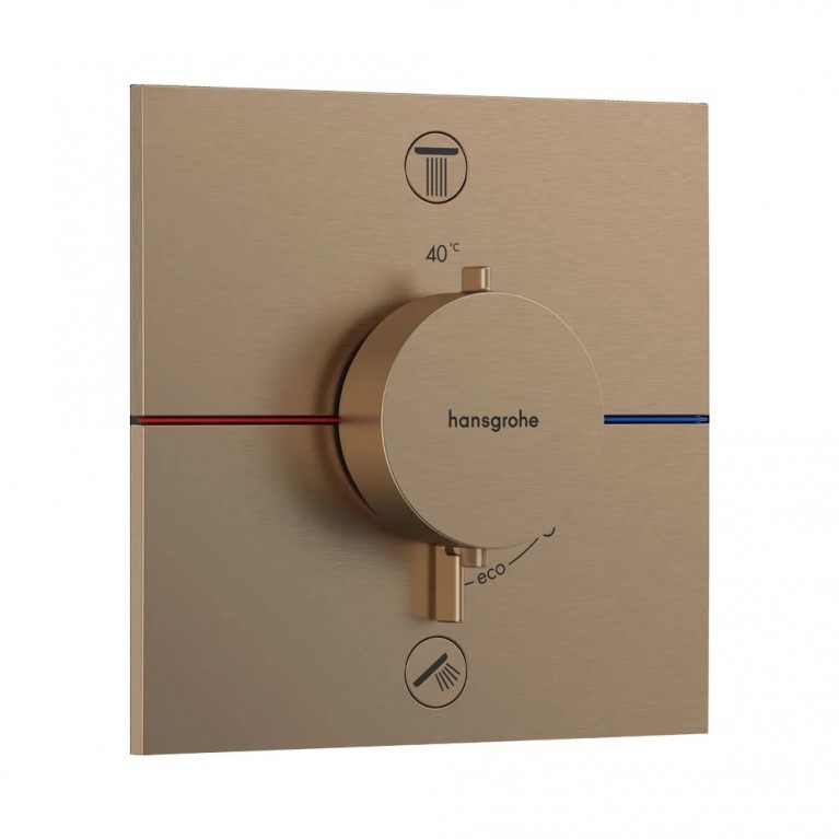Термостат Hansgrohe скрытого монтажа ShowerSelect Comfort E на 2 функции, Brushed Bronze