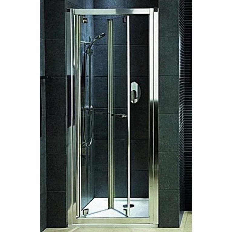 Купить GEO6 двері в нішу bifold 80 см, скло PRISMATIC, профіль срібний блиск у официального дилера KOLO в Украине