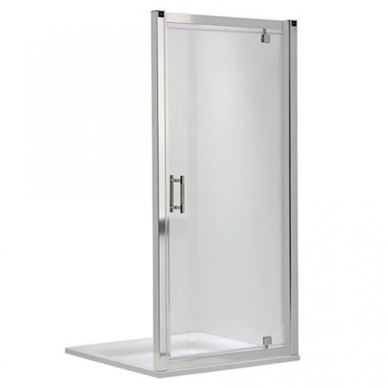 Купить GEO 6 двери pivot, 90 см, для комплектации с боковой стенкой GEO 6 профиль серебряный блеск у официального дилера KOLO в Украине