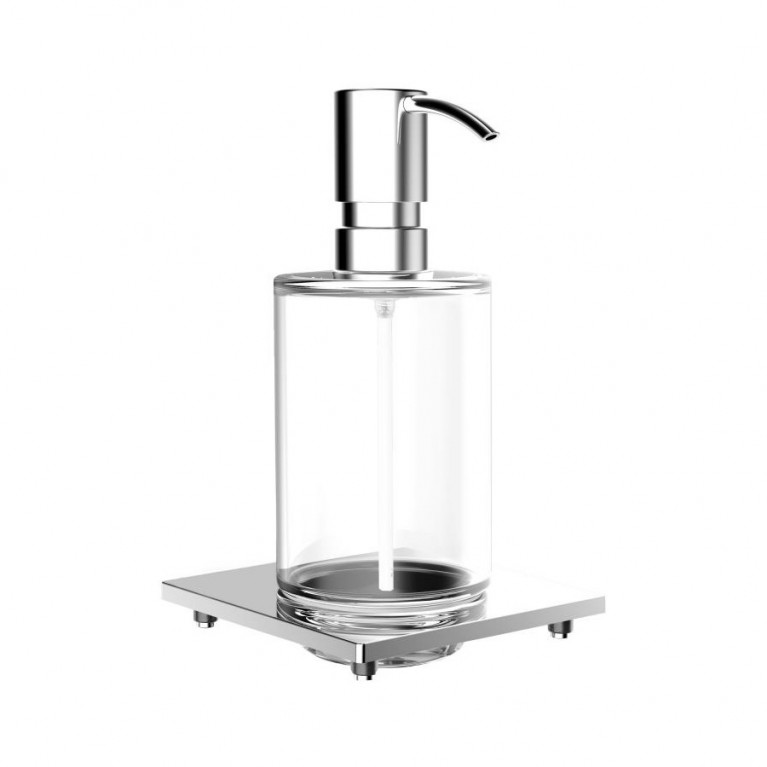 Дозатор для жидкого мыла, для релинга Emco Liaison, хром/стекло прозрачное 182100105