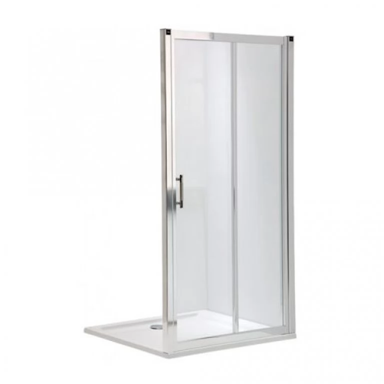 Купить GEO 6 двери раздвижные 2-элементные 110 см, закаленное стекло, серебряный блеск у официального дилера KOLO в Украине