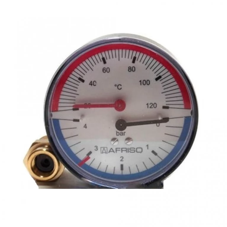 Купить Термоманометр аксиальный TM Afriso 0-120°С,80мм,0-4 бар,1/2" у официального дилера Afriso в Украине