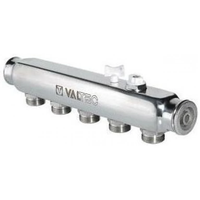 Купить Коллектор Valtec из нерж. стали, м-о расстояние 50 мм, под. 1&quot;, 4 выхода x 3/4&quot; у официального дилера Valtec в Украине