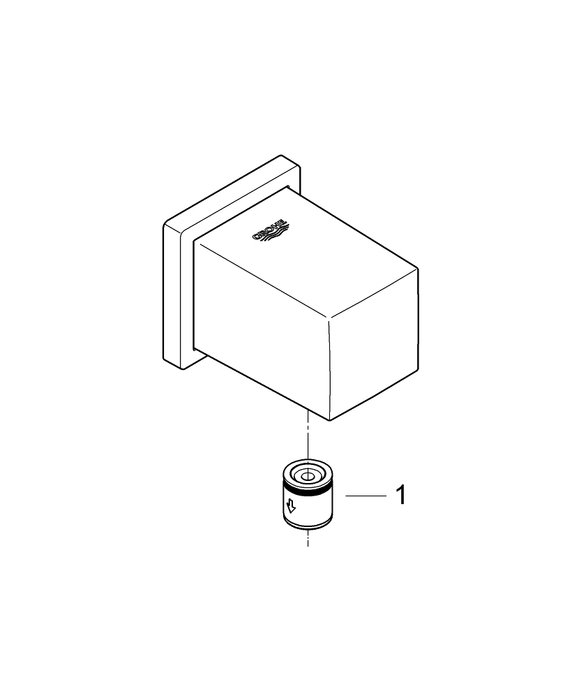 Запчасти для Grohe Подключение для душевого шланга GROHE Euphoria Cube, хром  Арт.№ 27704000