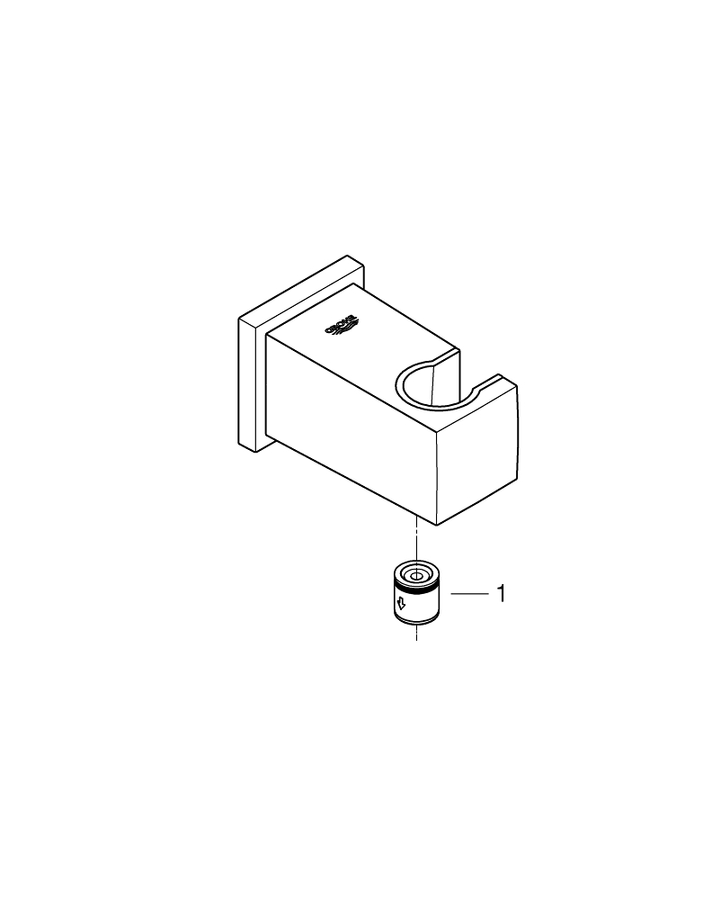 Запчасти для Grohe Подключение для душевого шланга GROHE Euphoria Cube, с держателем, хром  Арт.№ 26370000