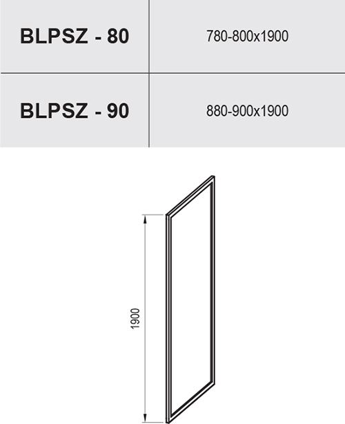 Неподвижная стенка Ravak BLPSZ-80 полированный алюминий+transparent, X93H40C00Z1, схема - 1
