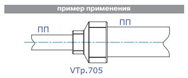 Фитинг полипропиленовый – муфта переходная 63 x 20 мм, VTp.705.0.063020, схема - 1