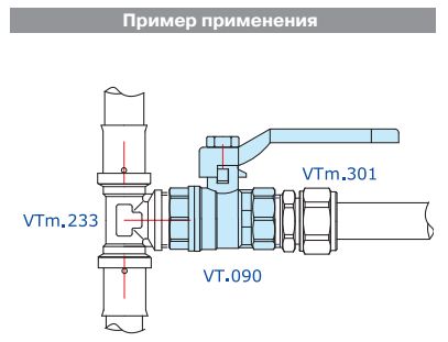 Кран шаровой VALTEC COMPACT 1/2, VT.090.N.04, схема - 1